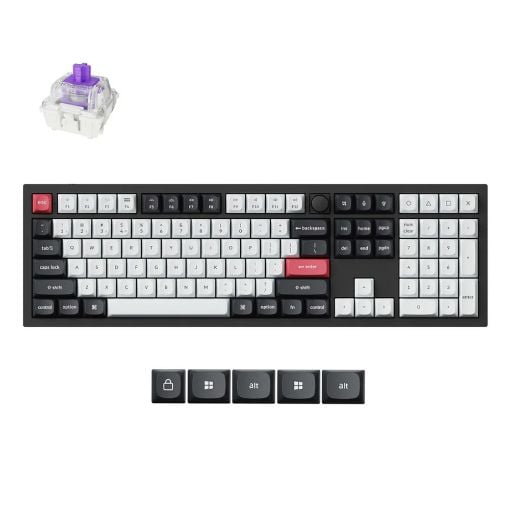Εικόνα της Πληκτρολόγιο Keychron Q6 HE QMK Full Wireless RGB Hot-Swappable Magnetic Nebula Switches (US) Carbon Black Q6H-M1