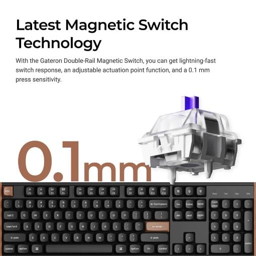 Εικόνα της Πληκτρολόγιο Keychron K10 HE Full Wireless RGB Hot-Swappable Magnetic Nebula Switches (US) Black K10H-J1