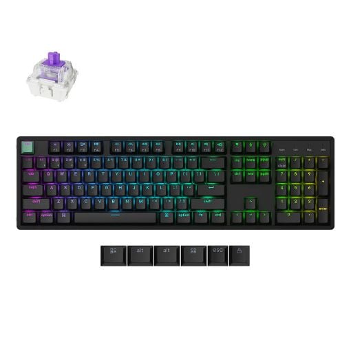 Εικόνα της Πληκτρολόγιο Keychron K10 HE Full Wireless RGB Hot-Swappable Magnetic Nebula Switches (US) Black K10H-J1