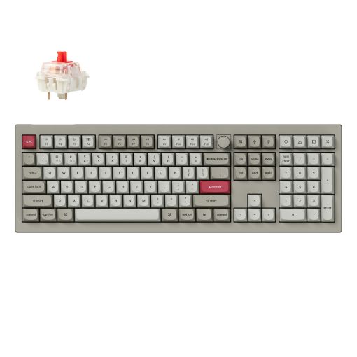 Εικόνα της Πληκτρολόγιο Keychron V6 Max QMK/VIA Full Wireless RGB Hot Swappable Red Switches (US) Retro V6M-R1