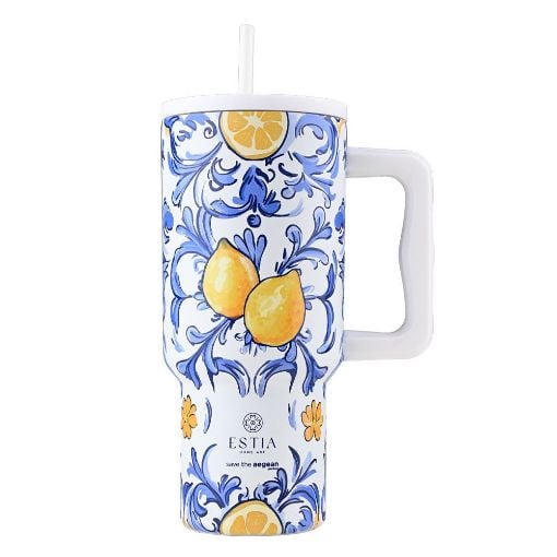 Εικόνα της Θερμός Estia Straw Tumbler XL Save The Aegean 900ml Amalfi Coast 01-34832