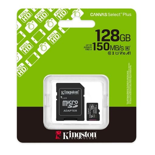 Εικόνα της Κάρτα Μνήμης MicroSDXC Kingston Canvas Select Plus 128GB + SD Adapter SDCS3/128GB