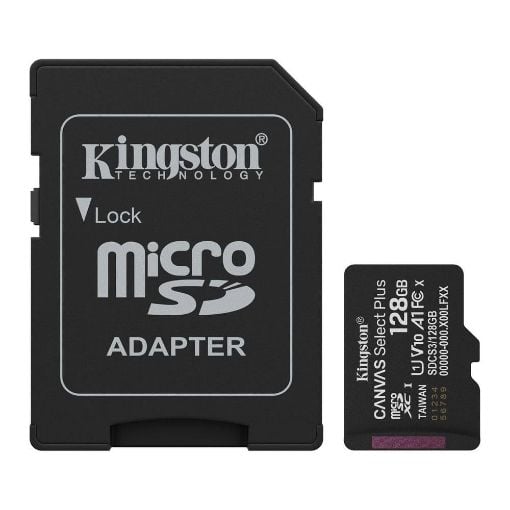 Εικόνα της Κάρτα Μνήμης MicroSDXC Kingston Canvas Select Plus 128GB + SD Adapter SDCS3/128GB
