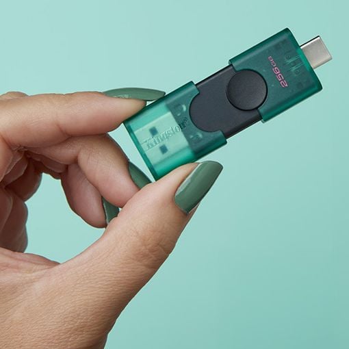 Εικόνα της Kingston DataTraveler Duo USB-A/USB-C 3.2 Gen1 256GB Green/Black DTDEG2/256GB