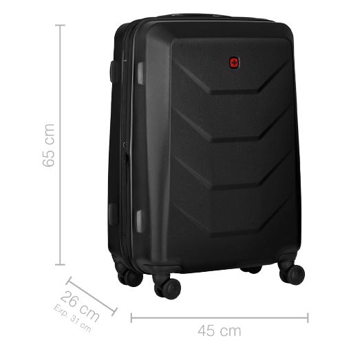 Εικόνα της Βαλίτσα Wenger Prymo Medium Hardside 65x45x26cm 59lt Black 612537