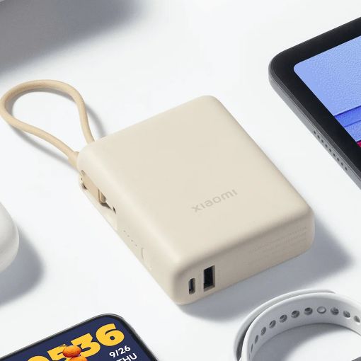 Εικόνα της Xiaomi Powerbank 33W 10000mAh με Ενσωματωμένο Καλώδιο Tan BHR9333GL
