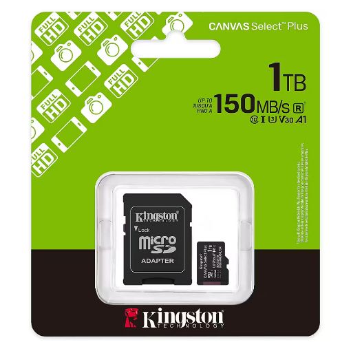 Εικόνα της Κάρτα Μνήμης MicroSDXC Kingston Canvas Select Plus 1TB Class 10 UHS-I U3 + SD Adapter SDCS3/1TB
