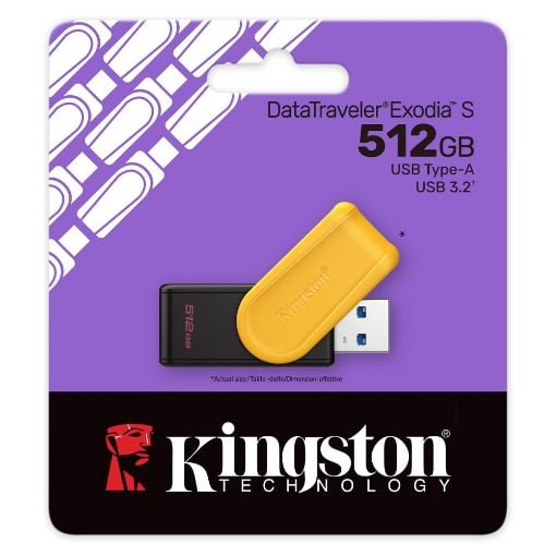 Εικόνα της Kingston DataTraveler Exodia S USB 3.2 Type-A 512GB Black/Yellow DTXS/512GB