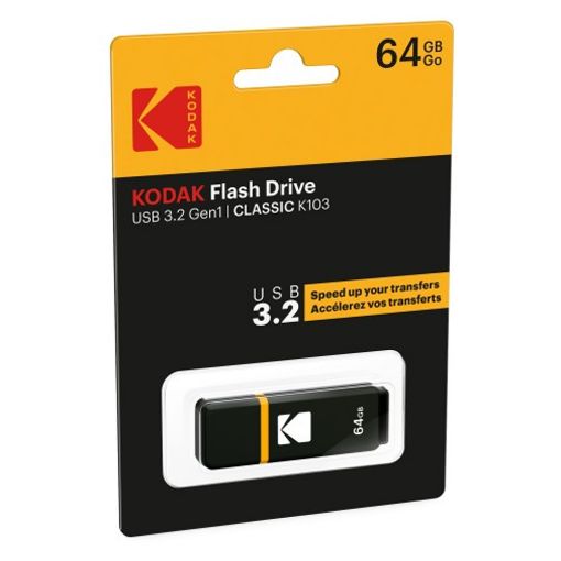 Εικόνα της Kodak K103 64GB USB 3.2 Type-A Black/Yellow EKMMD64GK103