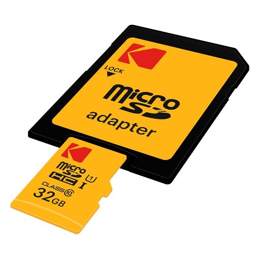 Εικόνα της Κάρτα Μνήμης microSDHC Kodak Class 10 32GB UHS-I U1 V10 + SD Adapter EKMSDM32GHC10K