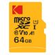 Εικόνα της Κάρτα Μνήμης microSDΧC Kodak Class 10 64GB UHS-I U1 V10 + SD Adapter EKMSDM64GXC10K