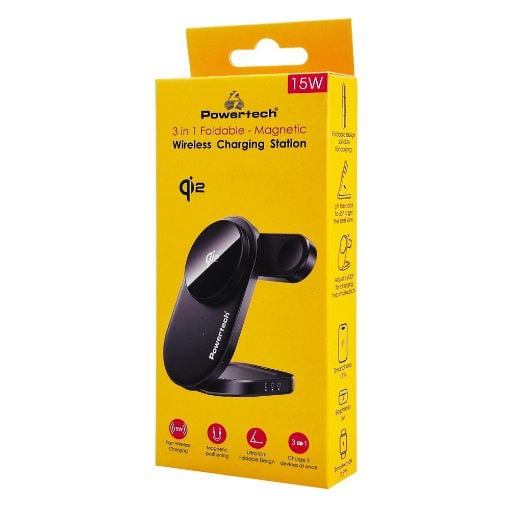 Εικόνα της Ασύρματος Φορτιστής Powertech 3-in-1 Qi2 15W Black PT-1491