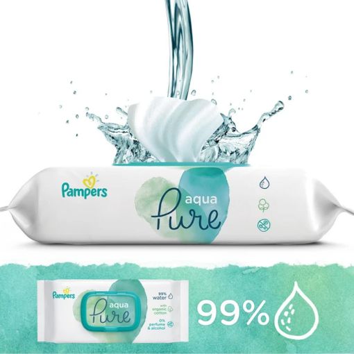 Εικόνα της Μωρομάντηλα Pampers Harmonie Aqua 48τμχ