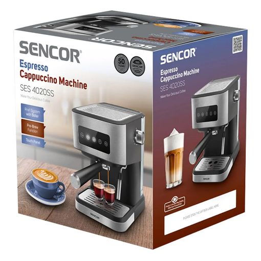Εικόνα της Μηχανή Espresso Sencor 20Bar 1.5lt Ασημί SES 4020SS