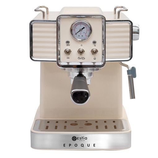 Εικόνα της Μηχανή Espresso Estia Retro Epoque 1350w 20 bar 1.5lt Κρεμ 06-12342