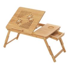 Εικόνα της Songmics Πτυσσόμενο Τραπέζι με Βάση για Laptop Ξύλινο 55 x (21-29) x 35 cm LLD002