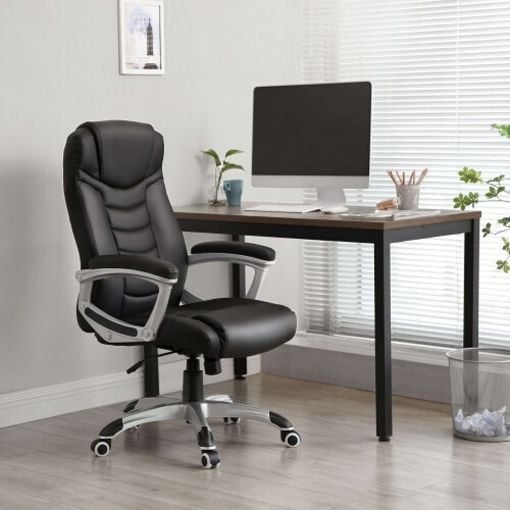 Εικόνα της Καρέκλα Γραφείου Songmics PU Leather Black OBG21BV1
