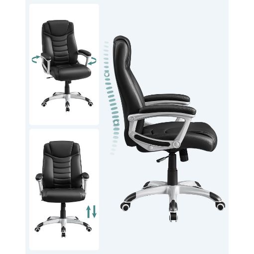 Εικόνα της Καρέκλα Γραφείου Songmics PU Leather Black OBG21BV1