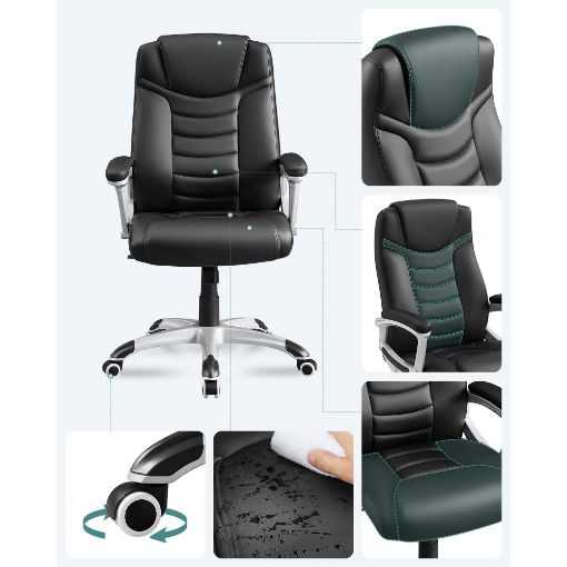 Εικόνα της Καρέκλα Γραφείου Songmics PU Leather Black OBG21BV1