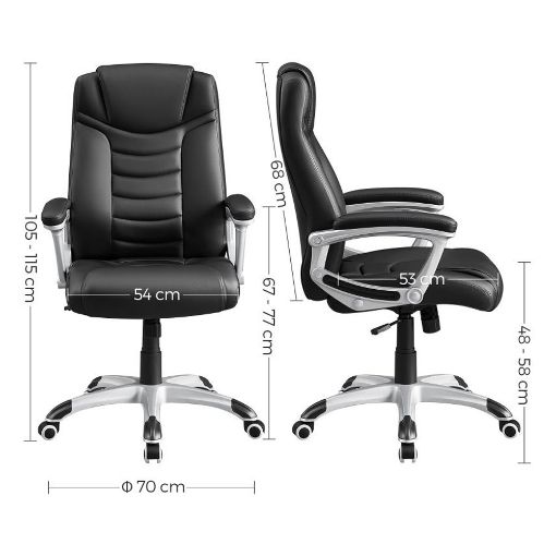 Εικόνα της Καρέκλα Γραφείου Songmics PU Leather Black OBG21BV1