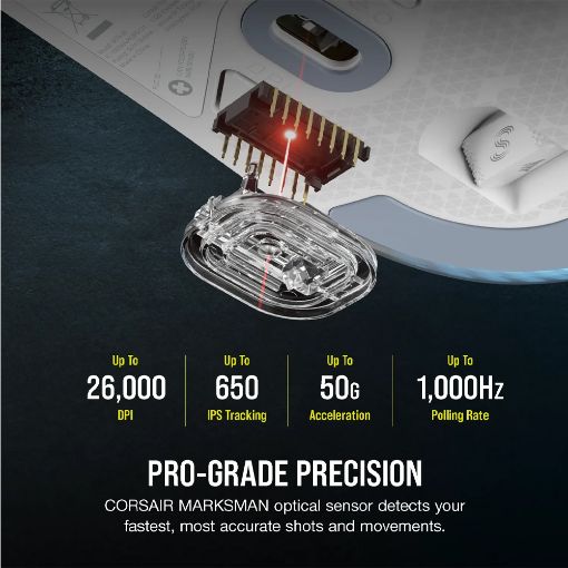 Εικόνα της Ποντίκι Corsair M75 Lightweight RGB Wireless White CH-931D011-EU