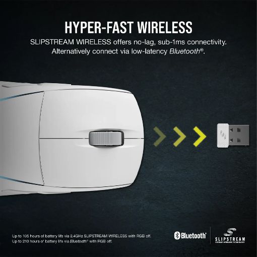 Εικόνα της Ποντίκι Corsair M75 Lightweight RGB Wireless White CH-931D011-EU