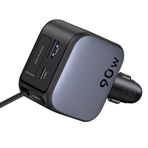 Εικόνα της Φορτιστής Αυτοκινήτου Ugreen EC603 USB-C & USB-A 90W Gray με Καλώδιο USB-C 60W 55909B
