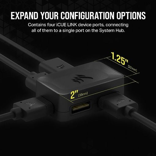 Εικόνα της Corsair 4-Way Signal Splitter iCUE Link Black CX-9070015-WW