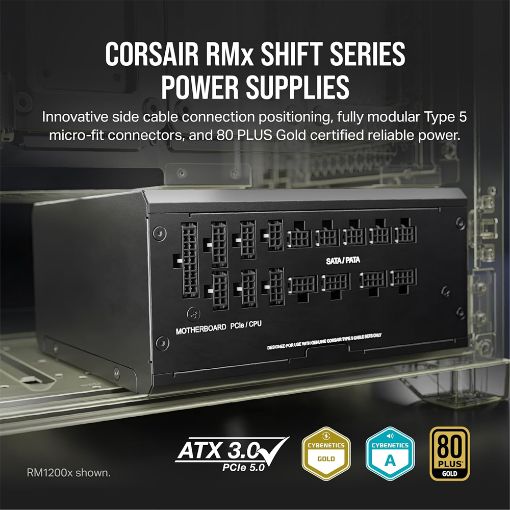 Εικόνα της Τροφοδοτικό Corsair RM1000x Shift 1000W Cybenetics Gold Full Modular CP-9020300-EU