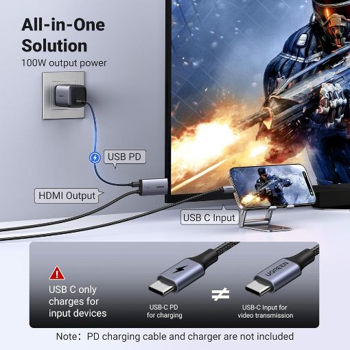 Εικόνα της Καλώδιο Ugreen CM675 USB-C to HDMI 4K/60Hz 2m 55330