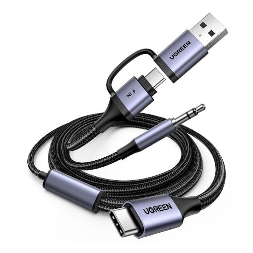 Εικόνα της Καλώδιο Ugreen CM772 USB-C to 3.5mm & USB-C/USB PD 60W 1m 45009