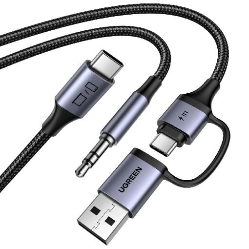 Εικόνα της Καλώδιο Ugreen CM772 USB-C to 3.5mm & USB-C/USB PD 60W 1m 45009