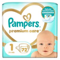 Εικόνα της Πάνες με Αυτοκόλλητο Pampers Premium Care No.1 (2-5Kg) Jumbo Pack 72τμχ