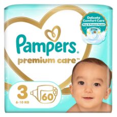 Εικόνα της Πάνες με Αυτοκόλλητο Pampers Premium Care No.3 (6-10Kg) Jumbo Pack 60τμχ