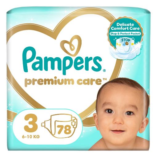 Εικόνα της Πάνες με Αυτοκόλλητο Pampers Premium Care No.3 (6-10Kg) Jumbo+ Pack 78τμχ