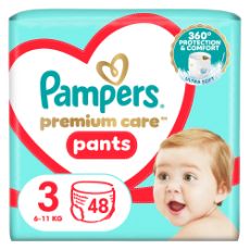 Εικόνα της Πάνες Βρακάκι Pampers Premium Care Pants No.3 (6-11Kg) Jumbo Pack 48τμχ