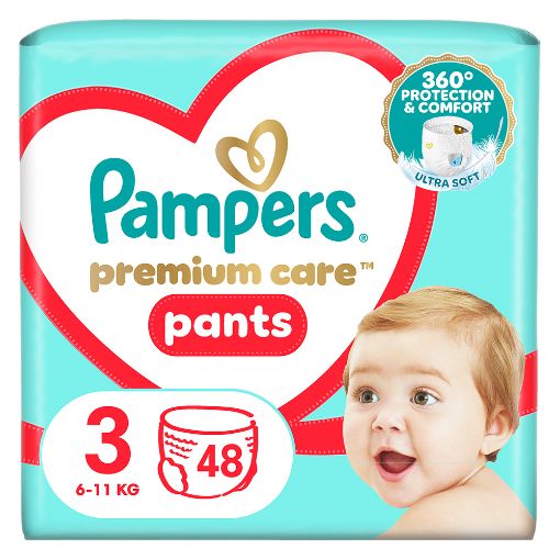 Εικόνα της Πάνες Βρακάκι Pampers Premium Care Pants No.3 (6-11Kg) Jumbo Pack 48τμχ