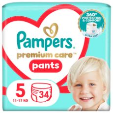 Εικόνα της Πάνες Βρακάκι Pampers Premium Care Pants No.5 (11-17Kg) Jumbo Pack 34τμχ