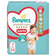 Εικόνα της Πάνες Βρακάκι Pampers Premium Care Pants No.7 (15kg+) Jumbo+ Pack 36τμχ