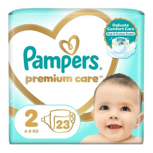 Εικόνα της Πάνες με Αυτοκόλλητο Pampers Premium Care No.2 (4-8Kg) Carry Pack 23τμχ