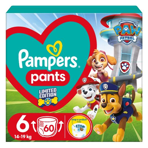 Εικόνα της Πάνες Βρακάκι Pampers Paw Patrol No. 6 (13-19kg) 60τμχ