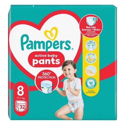 Εικόνα της Πάνες Βρακάκι Pampers Pants No.8 (17+kg) Jumbo Pack 32τμχ