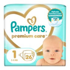 Εικόνα της Πάνες με Αυτοκόλλητο Pampers Premium Care No.1 (2-5Kg) Carry Pack 26τμχ