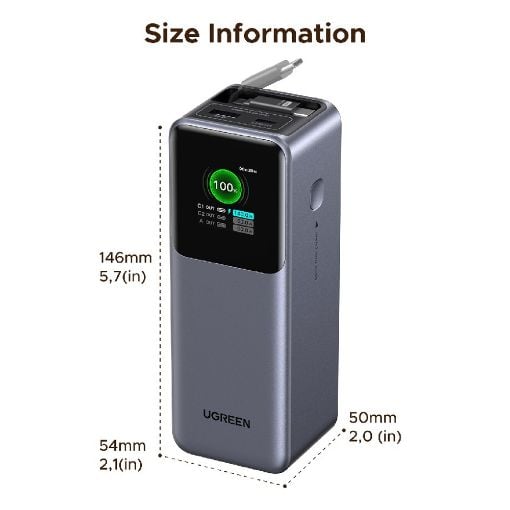 Εικόνα της Power Bank Ugreen PB726 20000mAh 165W Gray 55987B