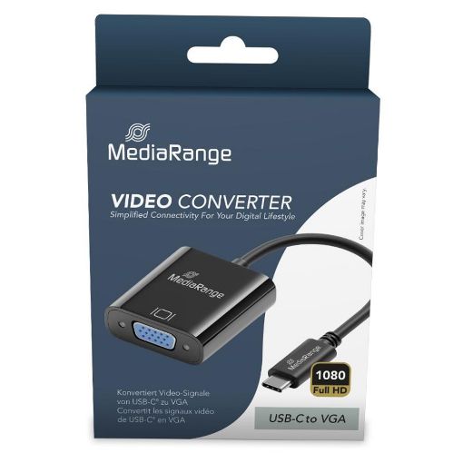 Εικόνα της Converter MediaRange USB-C Male to VGA Female 20cm Black MRCS229