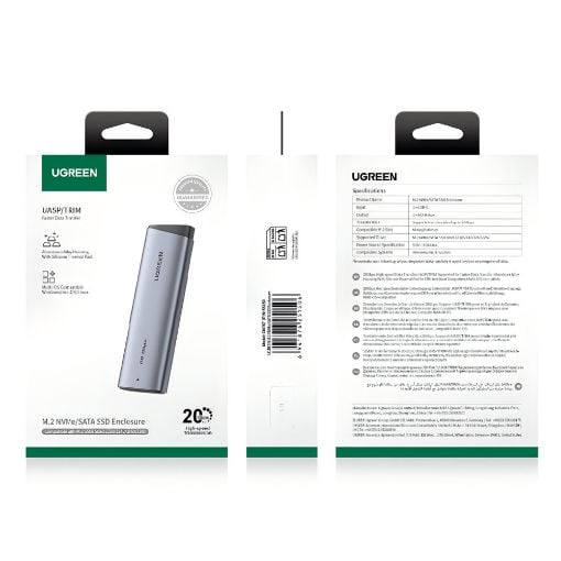 Εικόνα της Θήκη M.2 SSD Ugreen CM767 USB-C 3.2 NVMe 55150