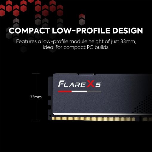 Εικόνα της Ram G.Skill Flare X5 32GB (2x16GB) DDR5 6000MHz CL32 F5-6000J3238F16GX2-FX5
