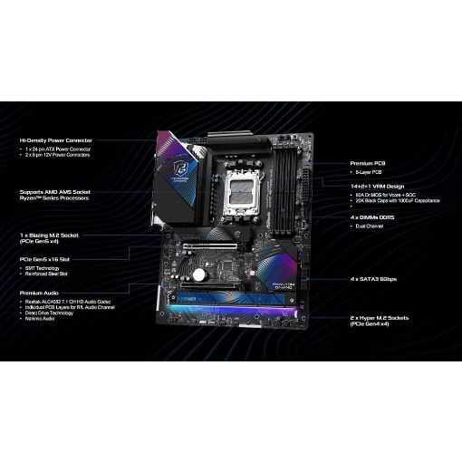 Εικόνα της ASRock Phantom Gaming X870  Riptide WiFi ATX sAM5 90-MXBPP0-A0UAYZ