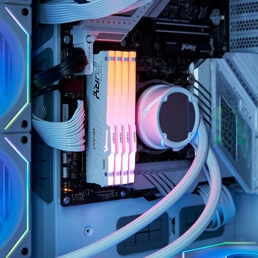 Εικόνα της Ram Kingston Fury Beast 64GB (2x32GB) DDR5-5600MHz CL40 RGB White KF556C40BWAK2-64