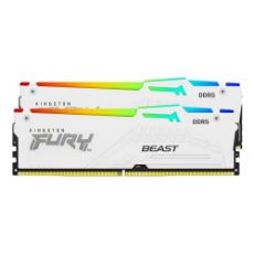 Εικόνα της Ram Kingston Fury Beast 64GB (2x32GB) DDR5-5600MHz CL40 RGB White KF556C40BWAK2-64
